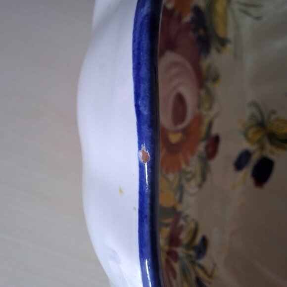 Rare Vintage Italian Renaissance Revival Nove Rose Signed Hand-Painted Bowl - Picture 8 of 11